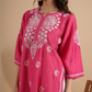 Magenta Pink Chikankari Chanderi Kurta