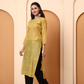 Mustard Yellow Chanderi Chikankari Kurti