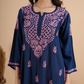 Navy Blue Rayon Chikankari Kurta