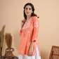 Peach Chikankari Short Kurti