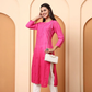 Pink Chanderi 3/4 Sleeves Chikankari Kurti