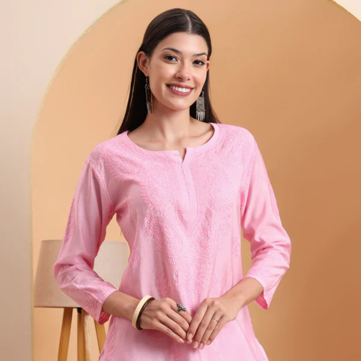 pink-chanderi-embroidered-short-kurti