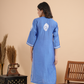 Sky Blue Chikankari Chanderi Kurta