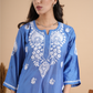 Sky Blue Chikankari Chanderi Kurta