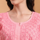 Soft Pink Voile Cotton Lucknowi Chikankari Straight Kurti
