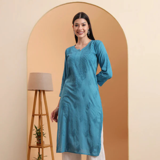 teal-blue-mulmul-cotton-straight-kurta