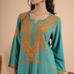 Teal Green Rayon Chikankari Kurta