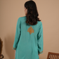 Teal Green Rayon Chikankari Short Kurti