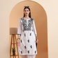White Cotton Lucknowi Chikankari Kurta with Black Embroidery
