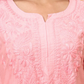 Peach Chanderi Embroidered Kurti