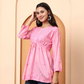 Pink Chanderi Short Kurti